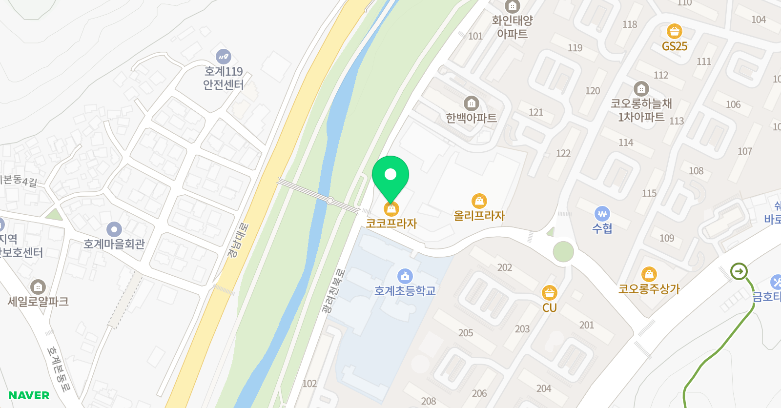 삼성영어셀레나 호계교실 위치