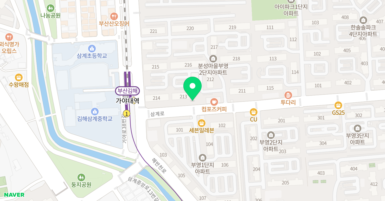 더올림 공부방 삼계부영7차 위치