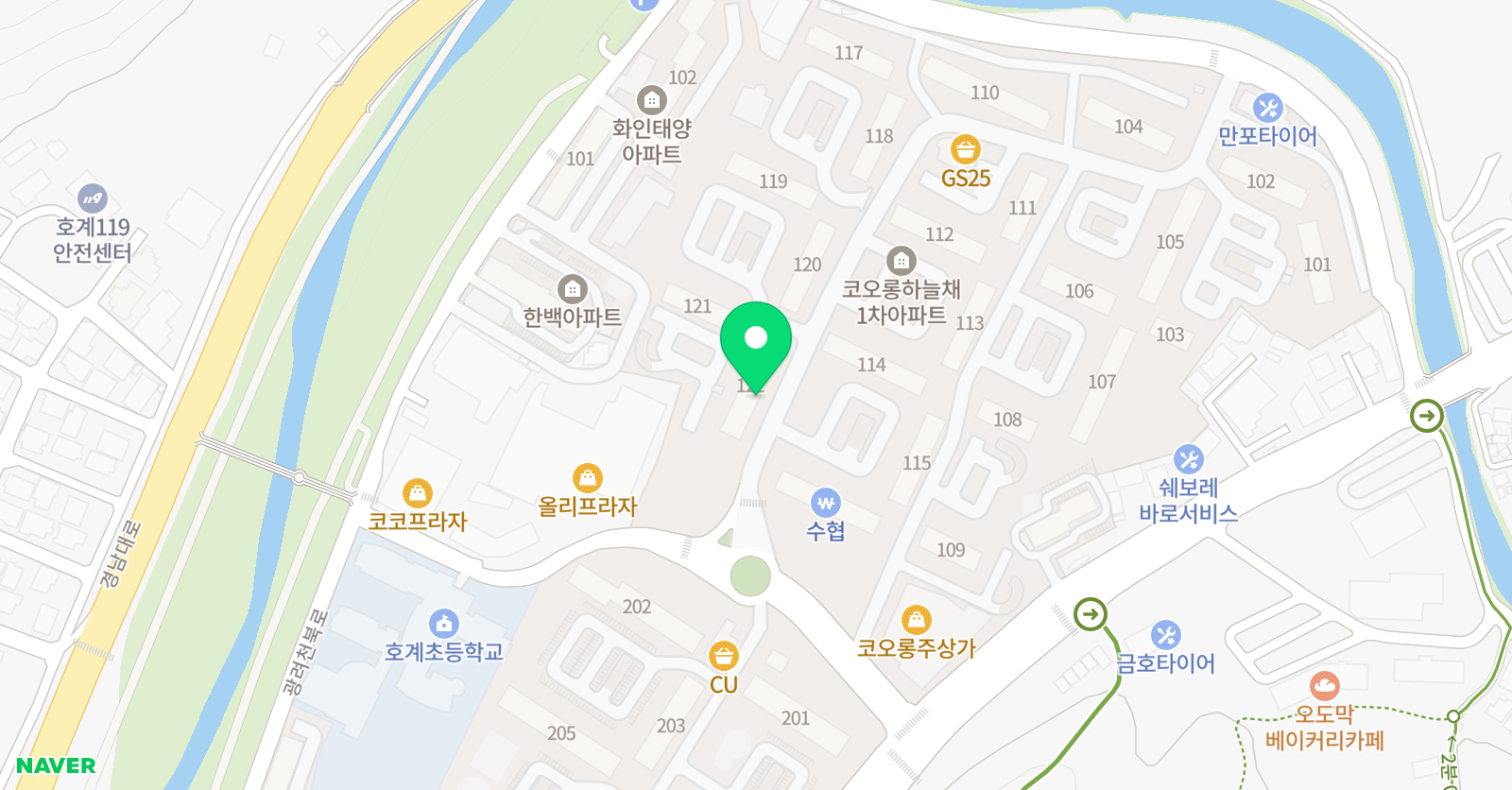 프라임 수학&셀파우등생 호계코오롱1차점 위치