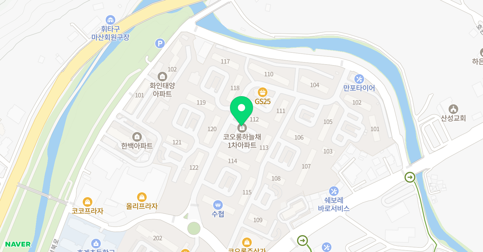 코오롱동양 체육관 호계파워점핑줄넘기 위치