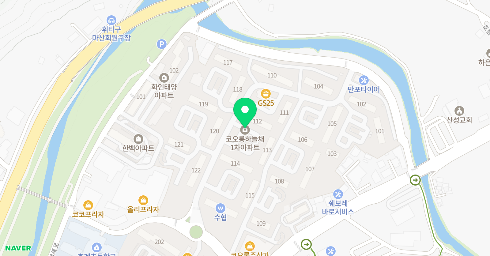 호계코오롱푸르넷 위치