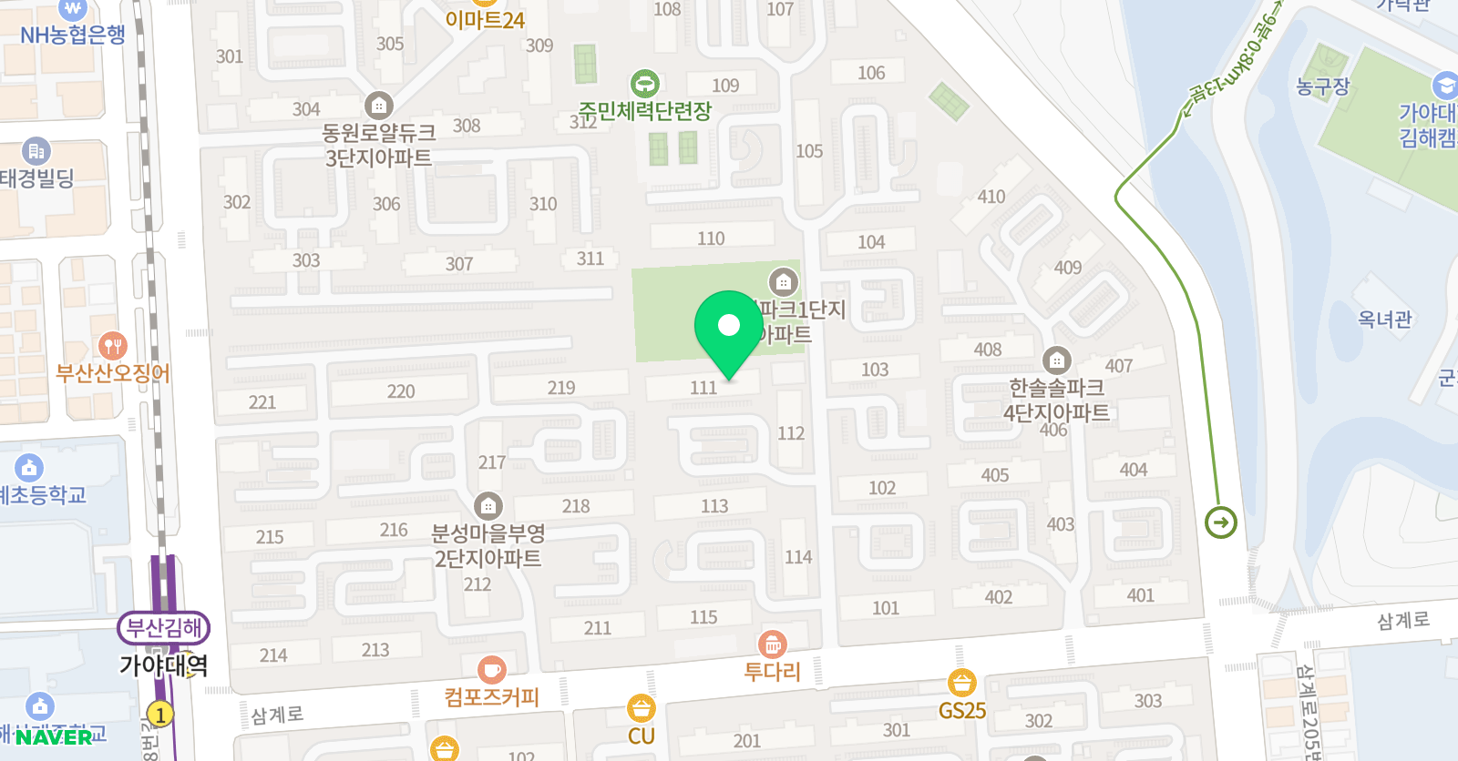 아소비 김해삼계현대아이파크점 위치