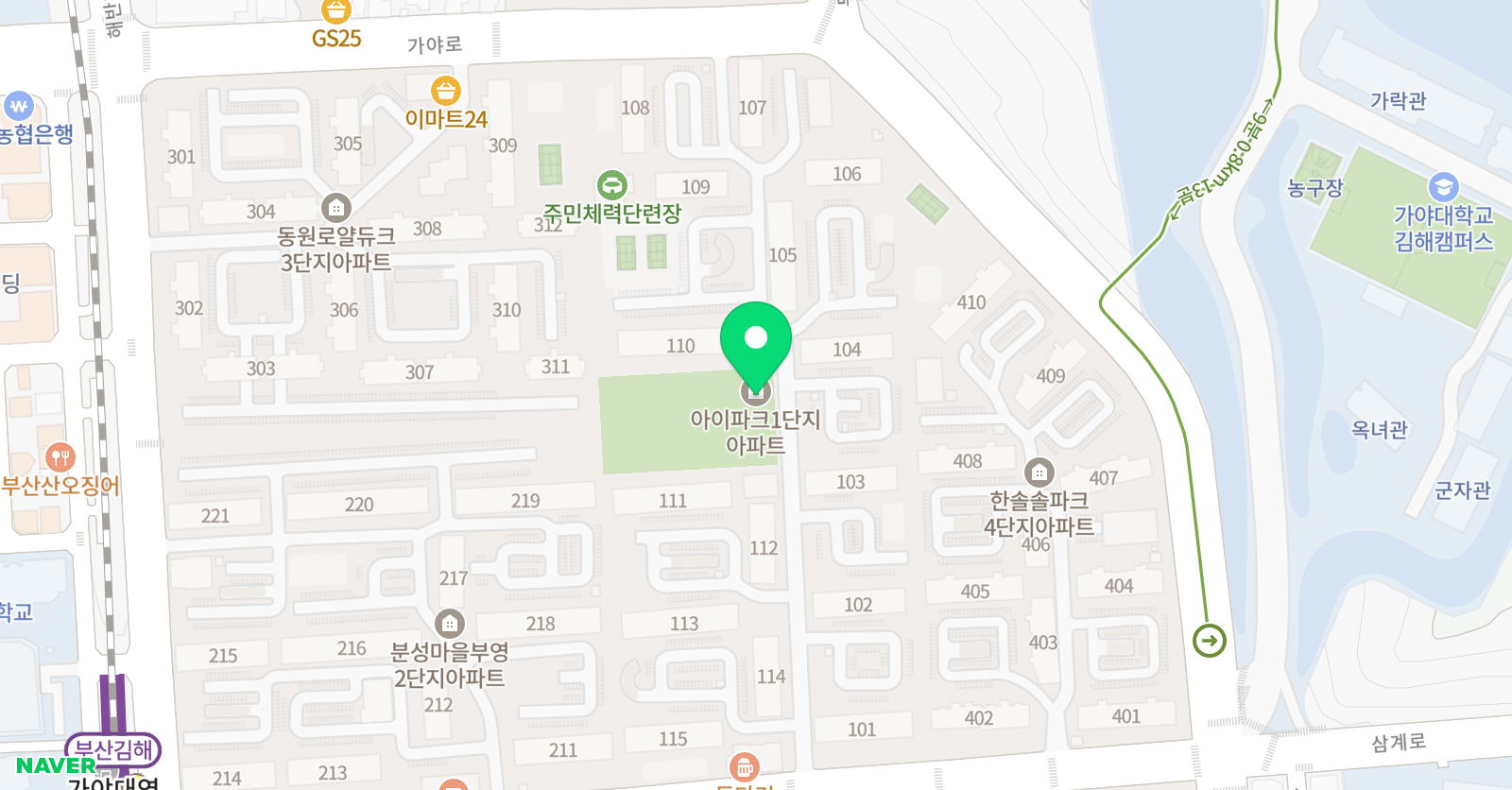 스마트해법 수학 김해현대아이파크점 위치