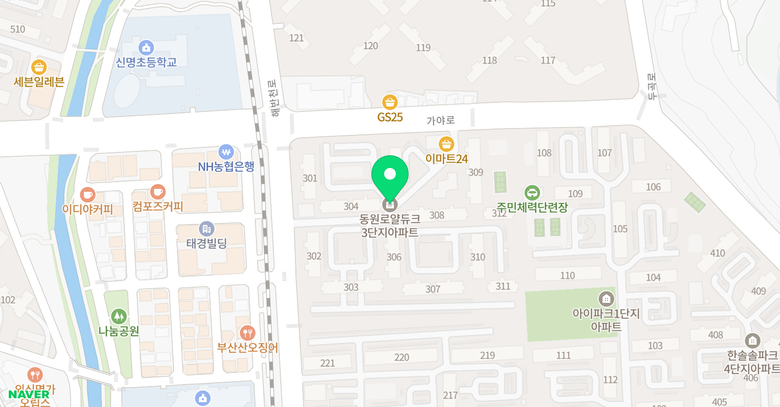 더바른셈 주산암산 위치