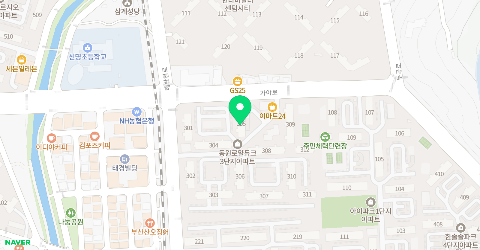 아소비 김해삼계동원로얄점 위치