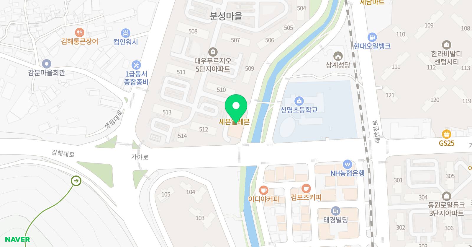 그린숲미술학원 위치