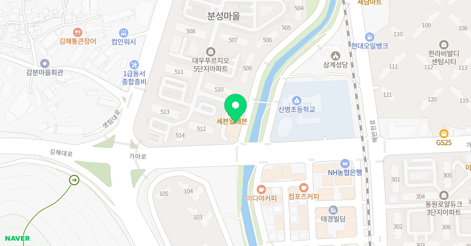 신명뮤직아카데미 음악학원 위치