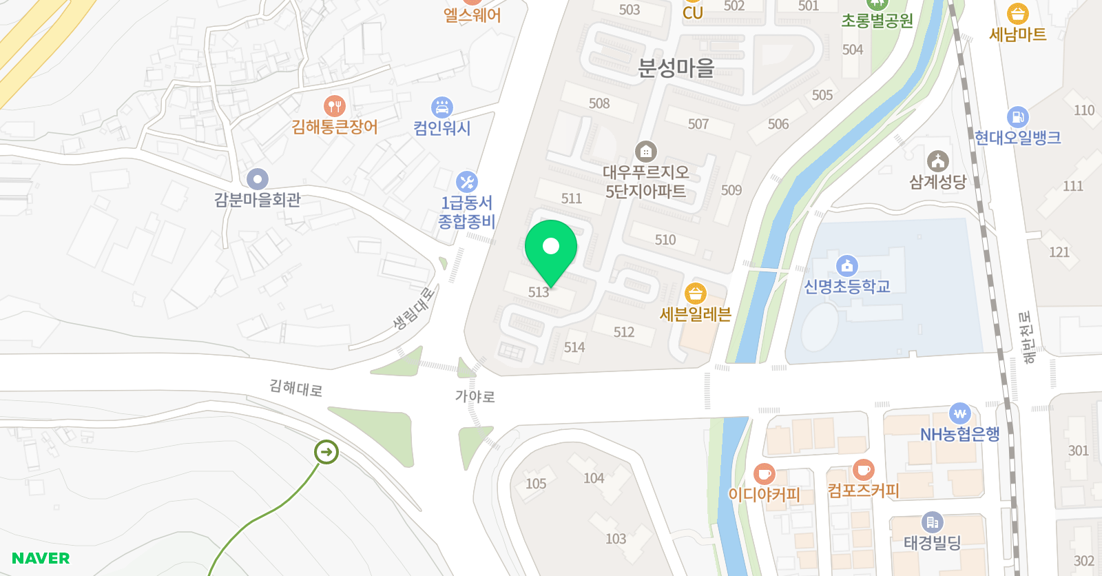기탄 사고력교실 삼계푸르지오1차점 위치