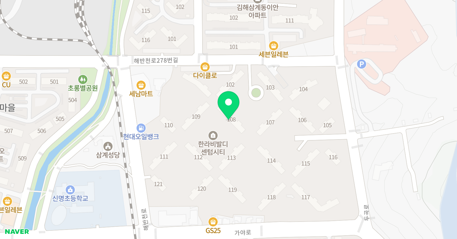 아소비 김해 삼계한라비발디1점 위치