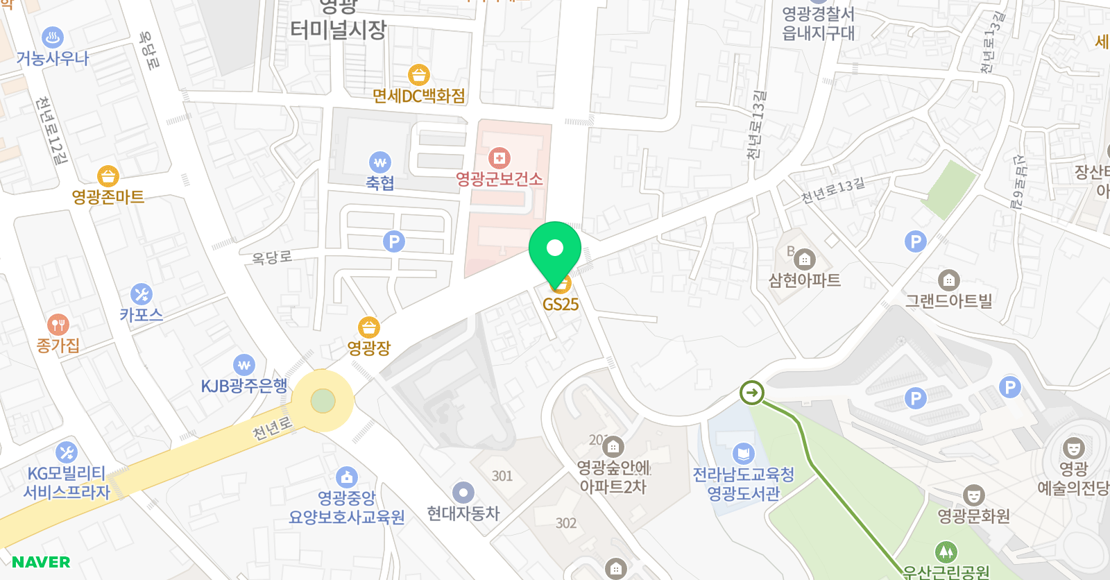 용인대바른 태권도장 위치