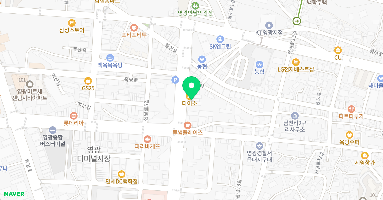 푸르넷 공부방 영광지점 위치