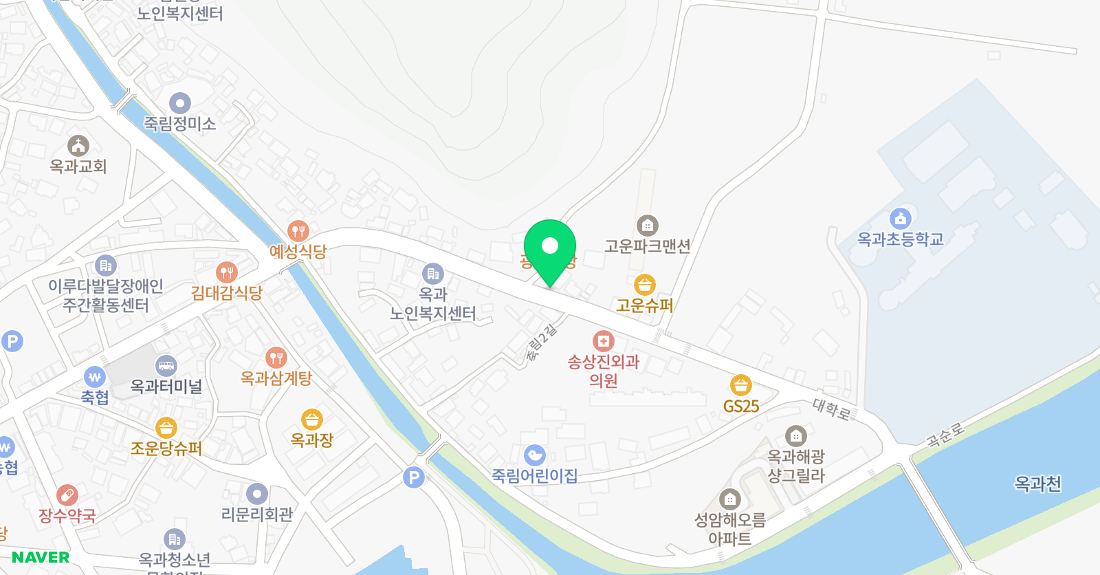 옥과 피아노플룻보습학원 위치