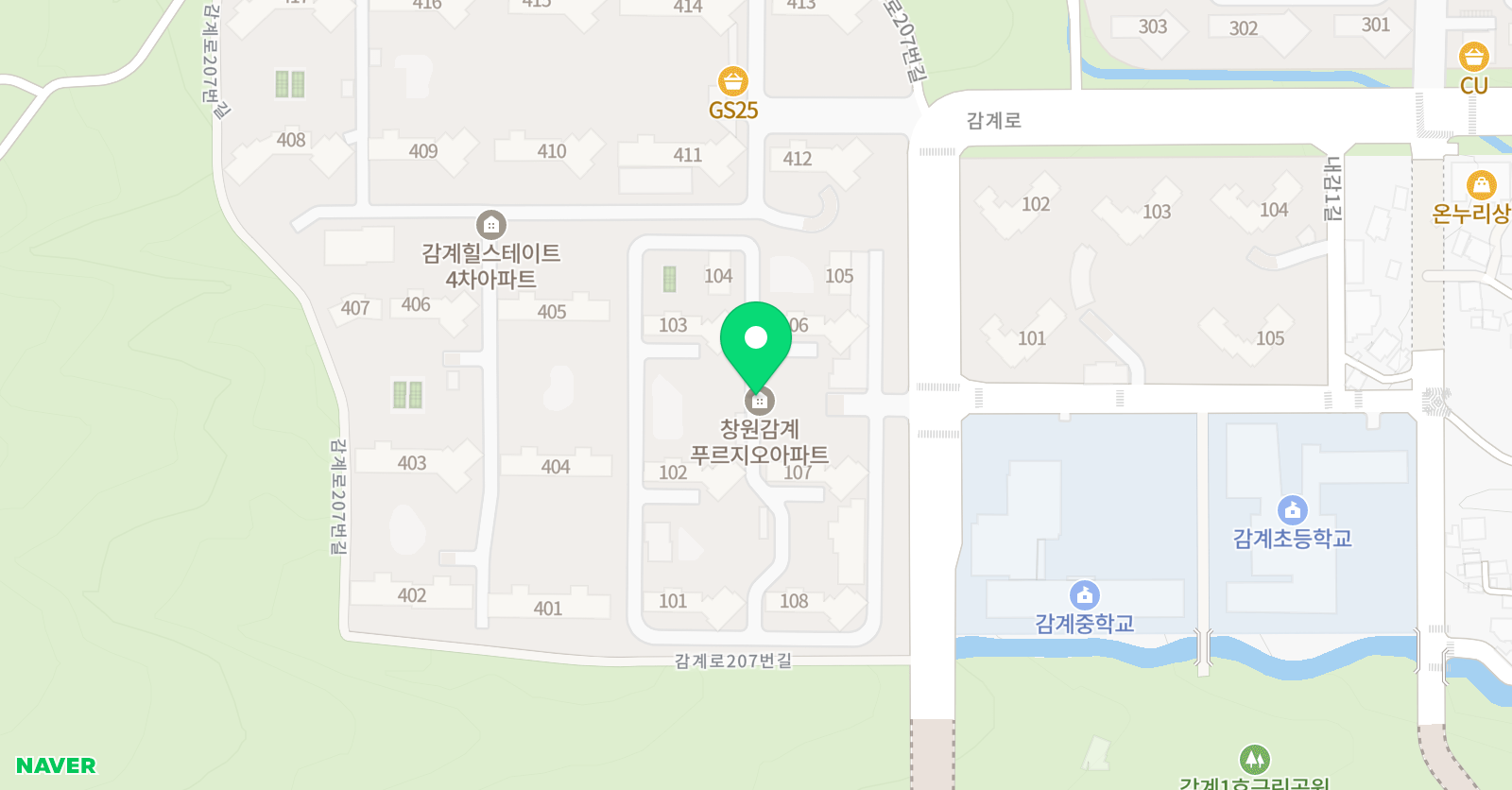 잉글리시아이 감계푸르지오점 위치