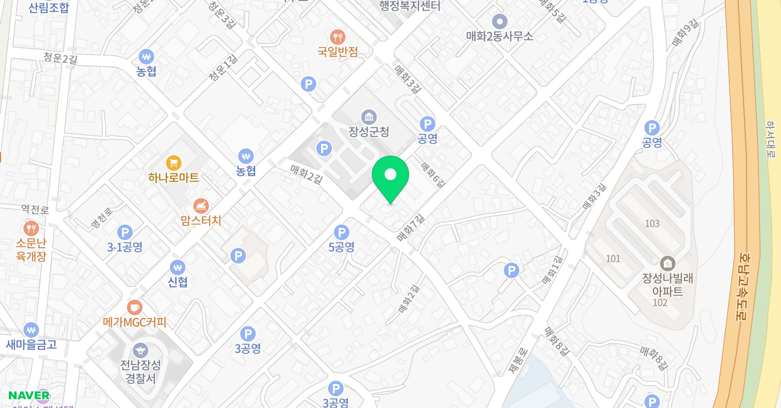 삼성영어셀레나 장성중앙학원 위치