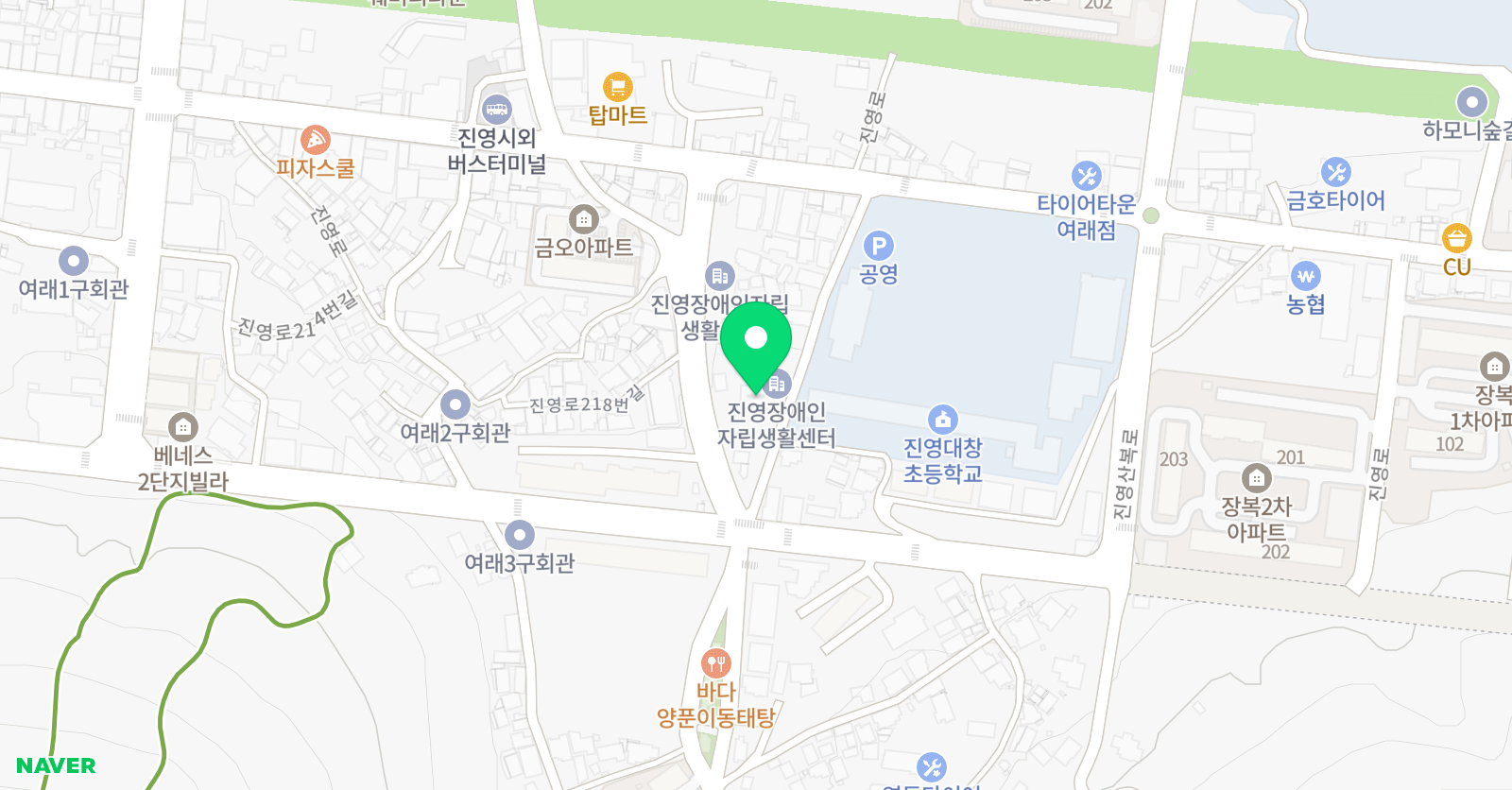 진영 더오름 영어수학학원 위치