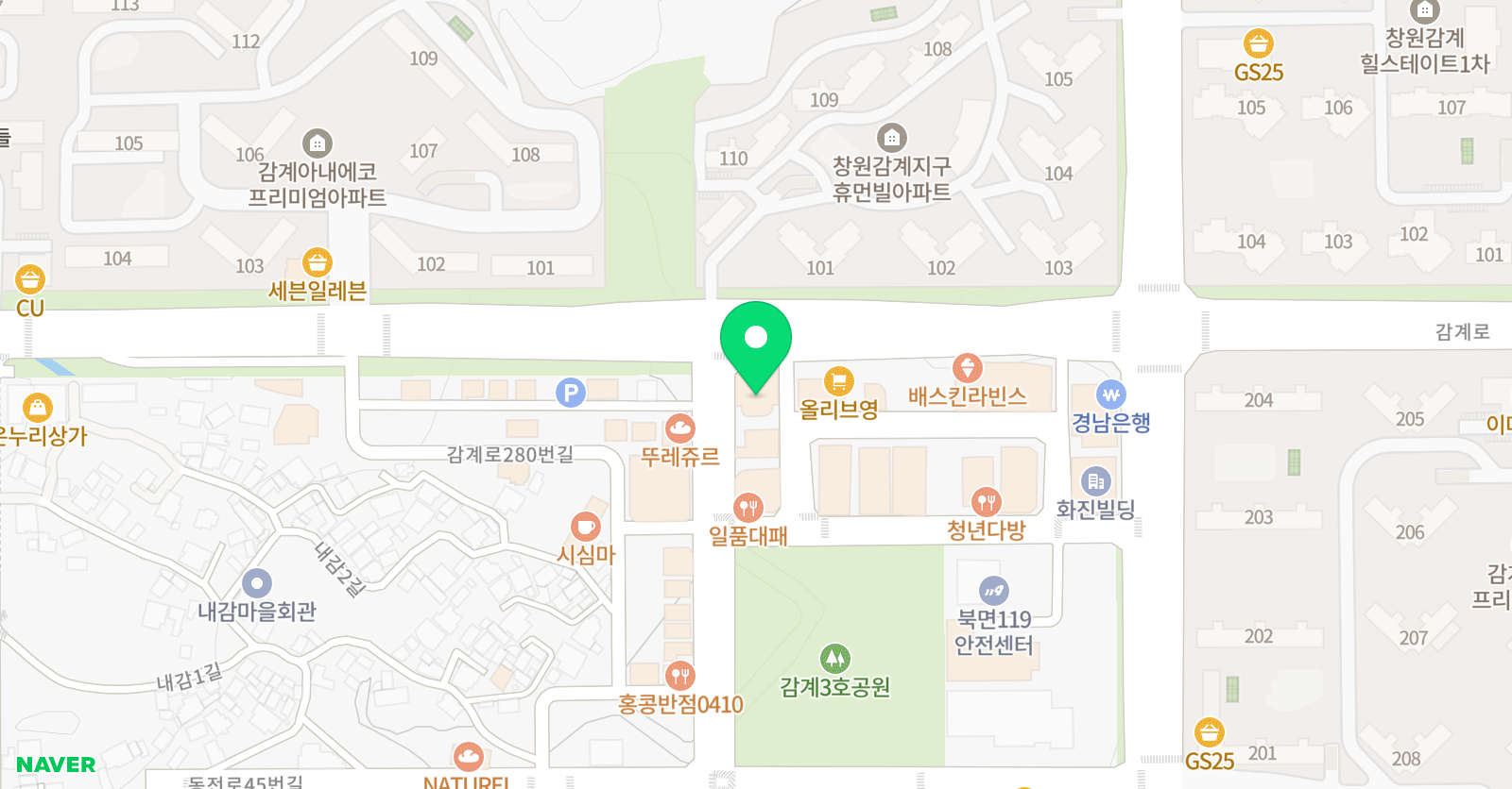 뮤엠영어 북면 어학원 위치