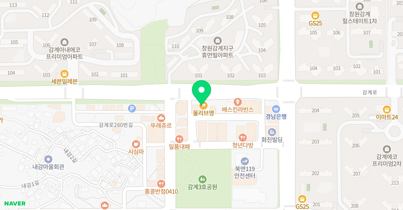 아소비 북면센터점 위치