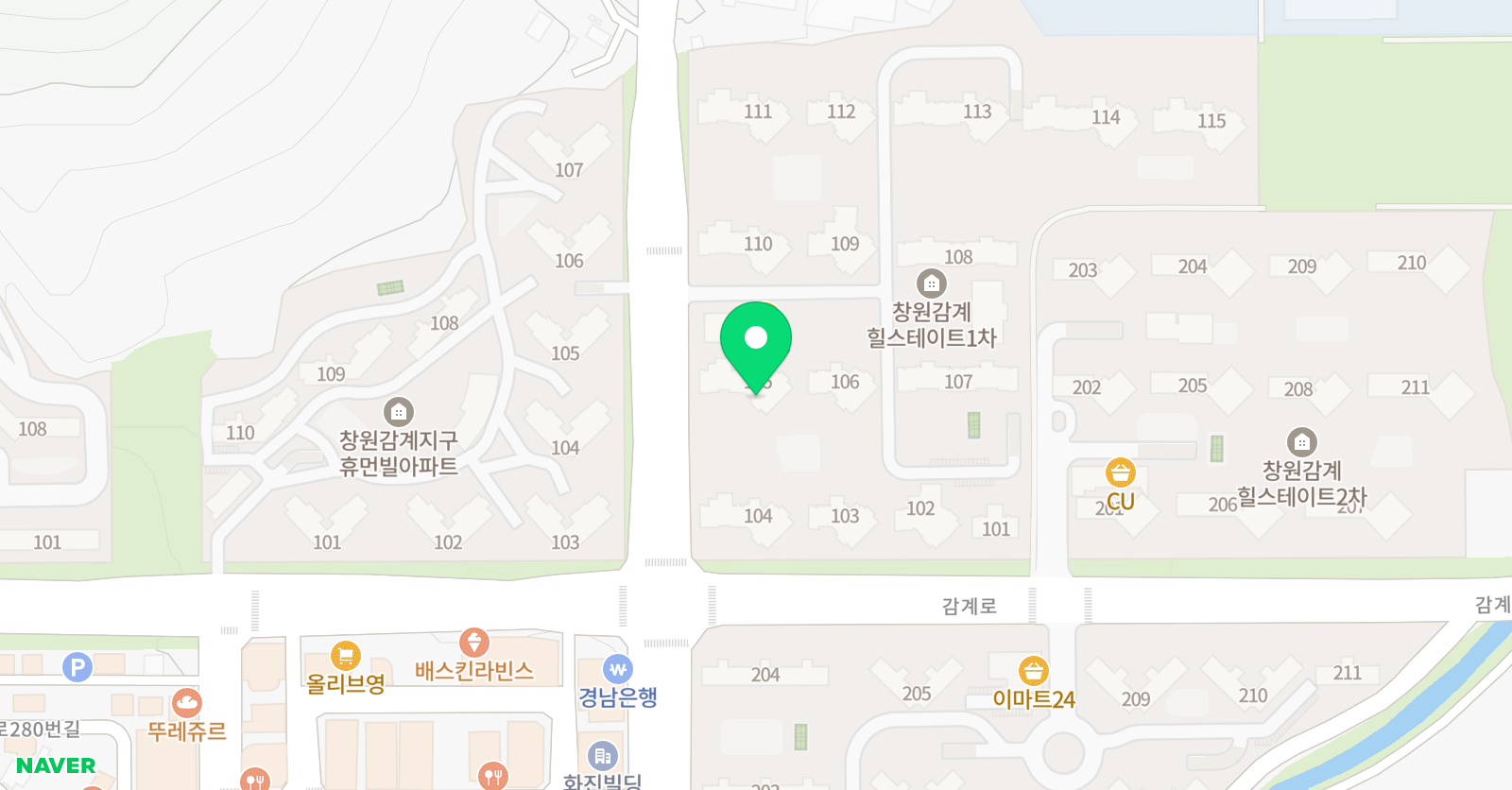 빨간펜 수학의달인 창원북면힐스테이트점 위치