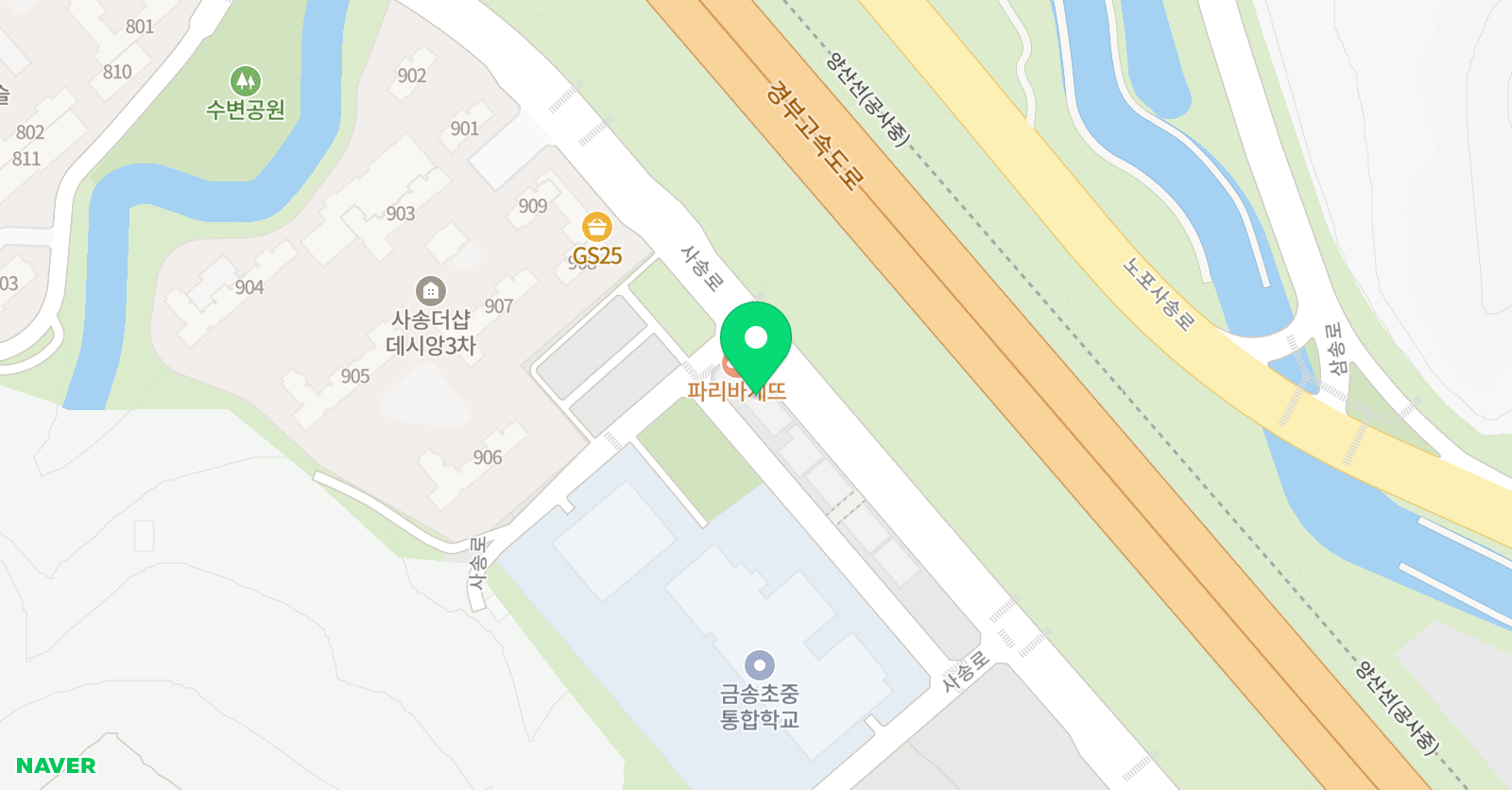 뮤엠영어 금송초점 위치