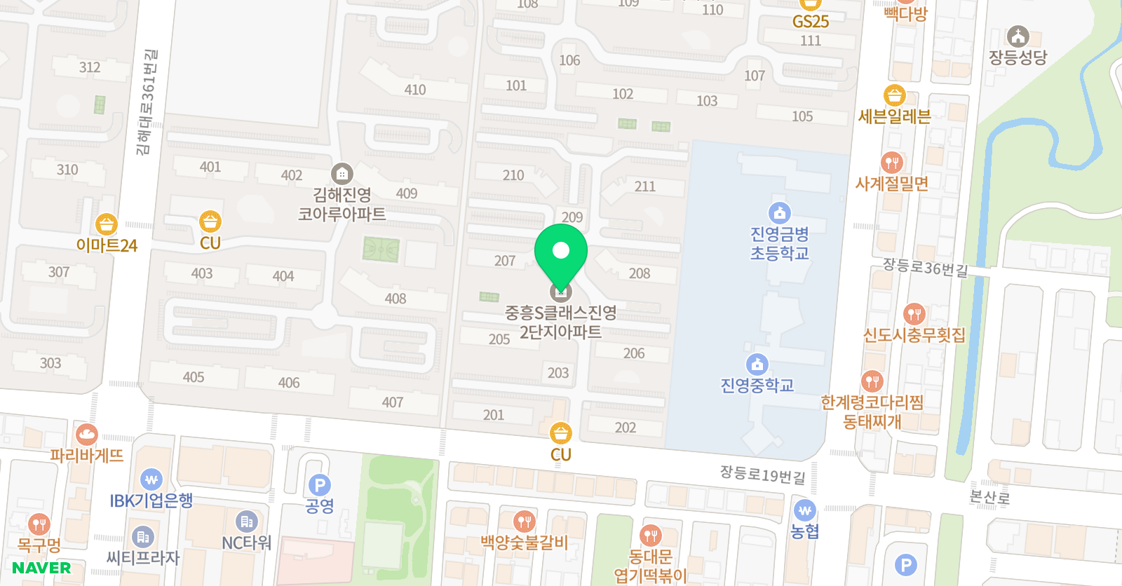 스마트해법 수학 중흥2단지점 위치