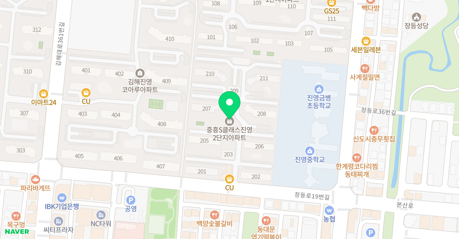 진영중흥위너스 수학공부방 위치