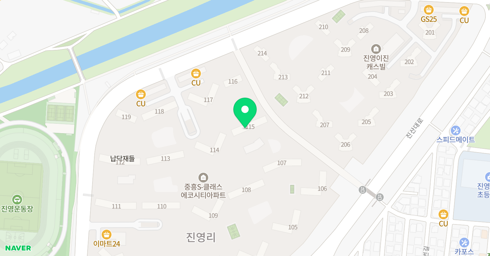 빨간펜수학의달인 수학의달인학원 김해진영중흥4단지점 위치