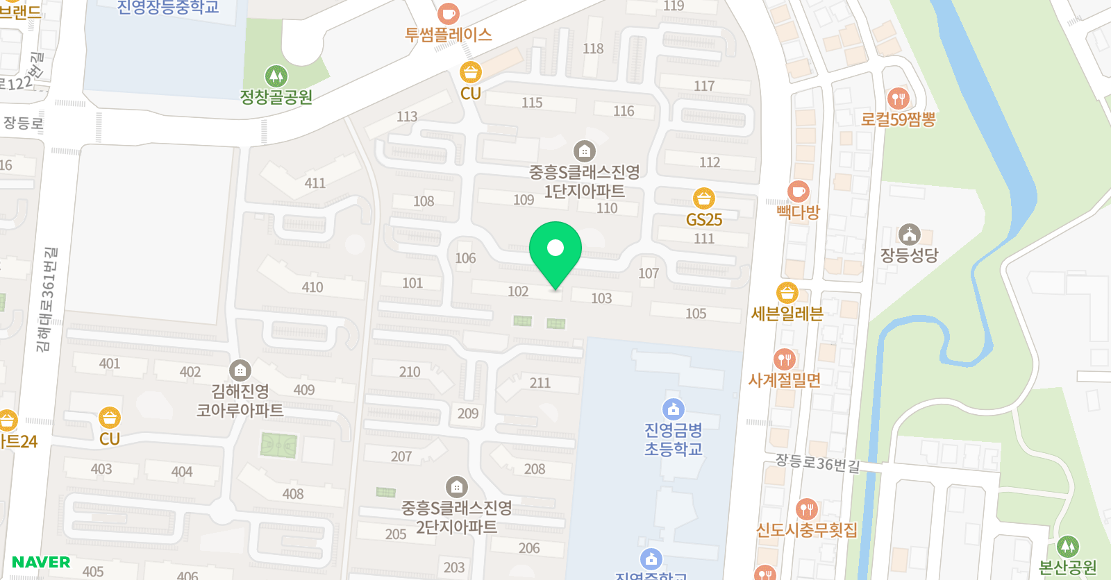 빨간펜 수학의달인 김해진영중흥1단지점 위치