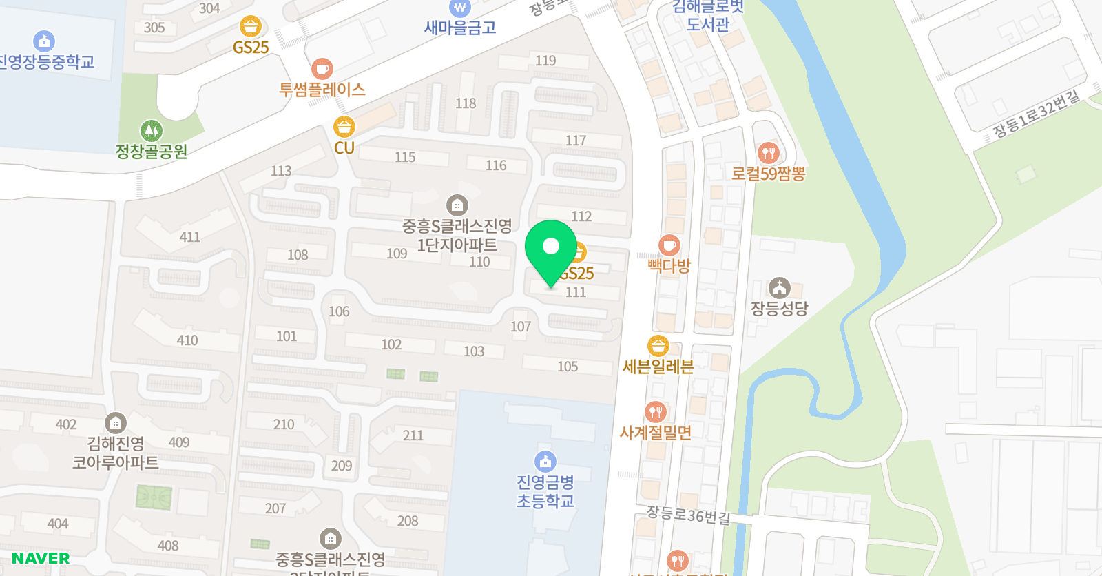 빨간펜 수학의달인 김해진영중흥s클래스1단지점 위치