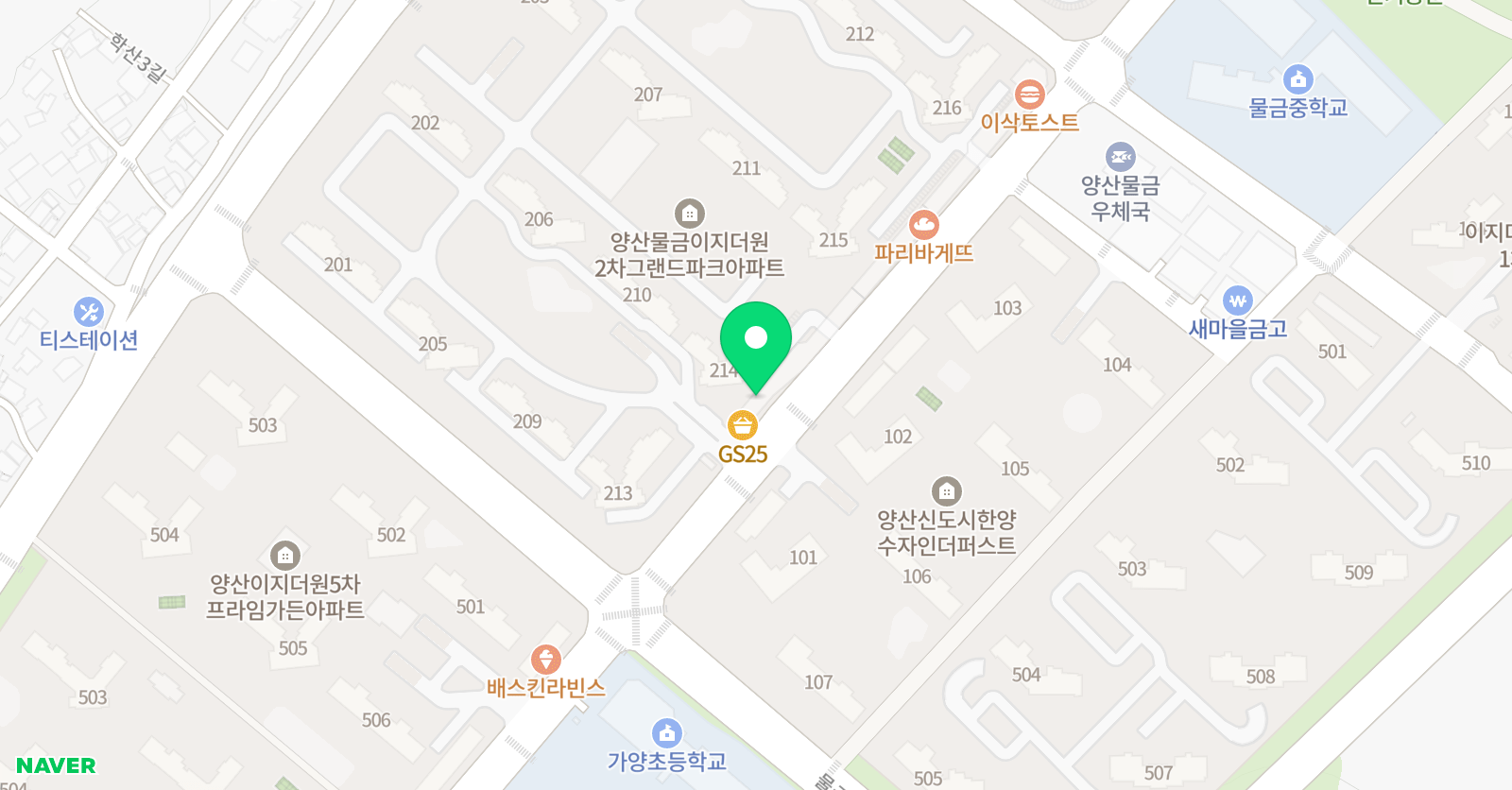 문어랑독서 물금이지2차센터 위치