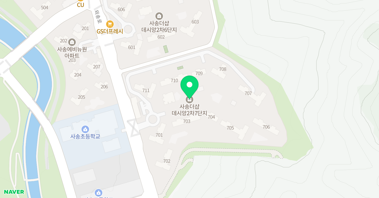 스마트해법수학영어 사송더샵데시앙7단지점 위치