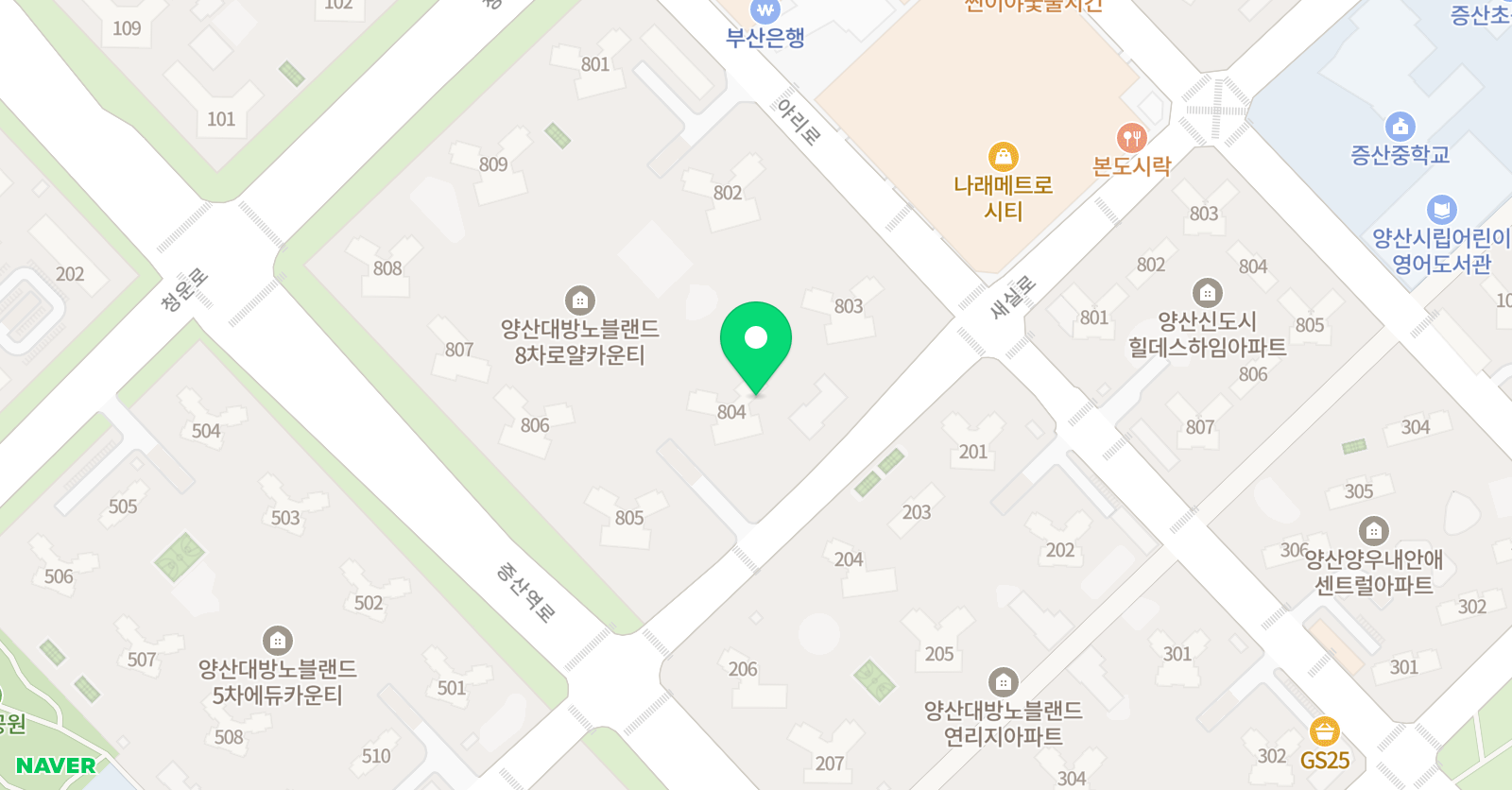 딱풀리는수학 수학 양산대방8차점 위치