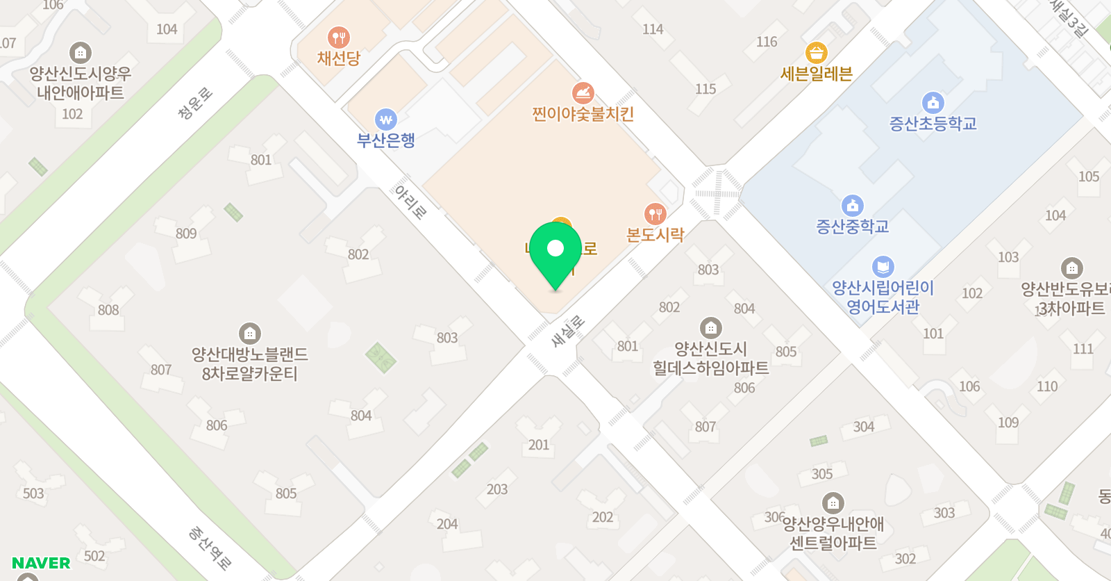 삼성영어셀레나 영어학원 양산신도시학원 위치