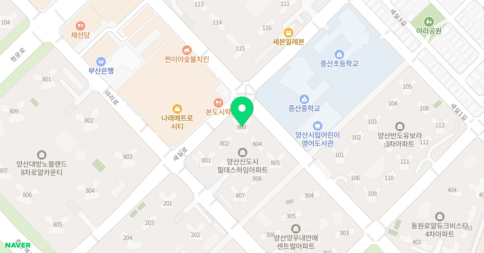 기탄사고력교실 물금힐데스하임점 위치