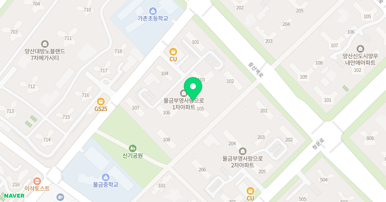 스마트쎈클래스 쎈클래스 물금공부방 위치