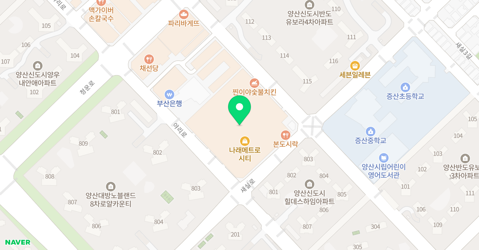 글로벌어학원 증산학원 위치