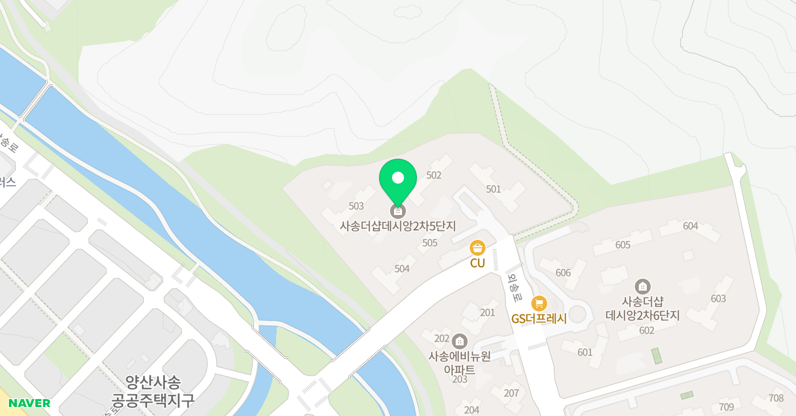 지앤비영어 패럴랙스 수학학원 사송캠퍼스 위치
