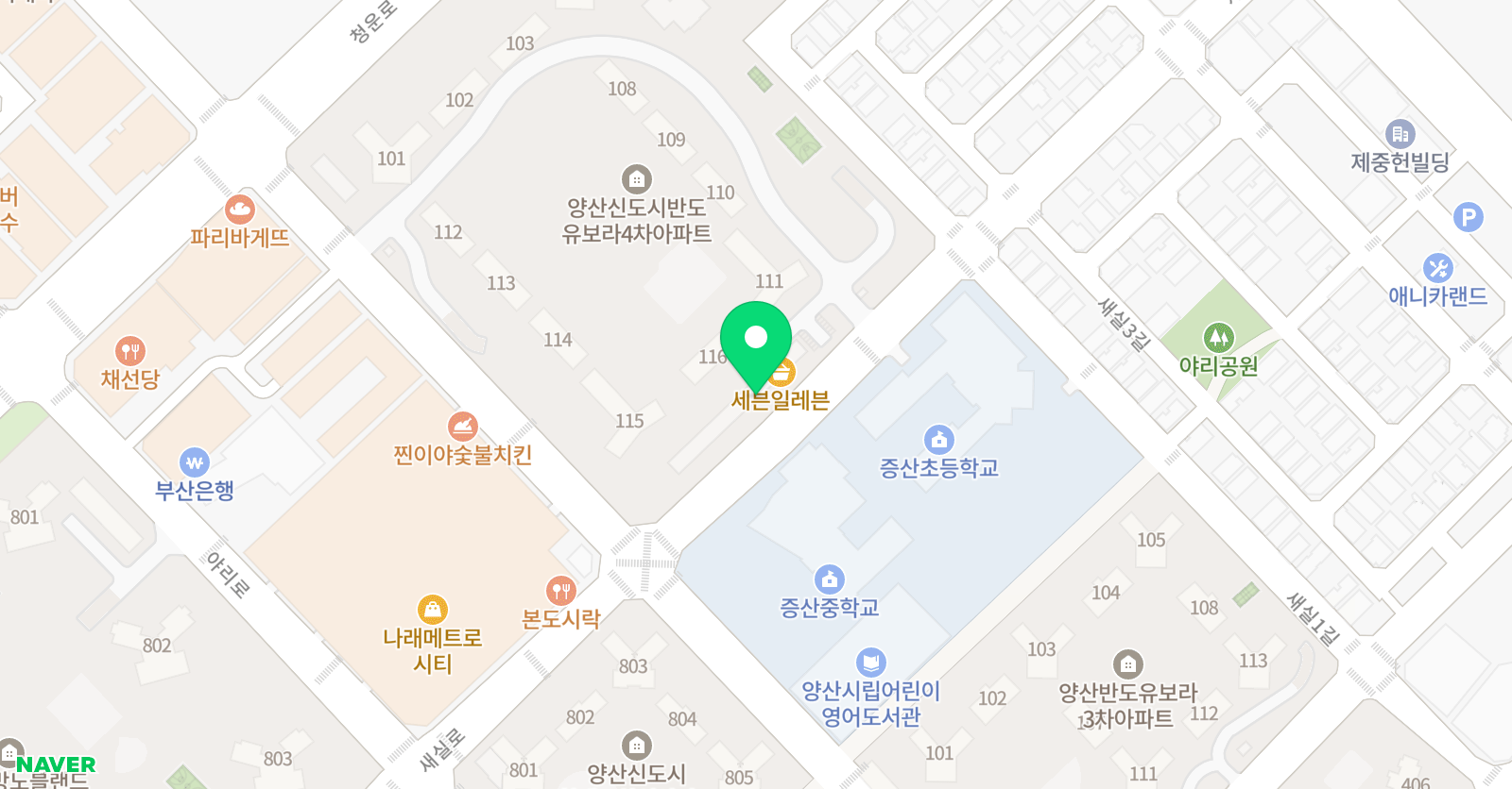 윤선생우리집앞 영어교실 양산증산초교습소 위치