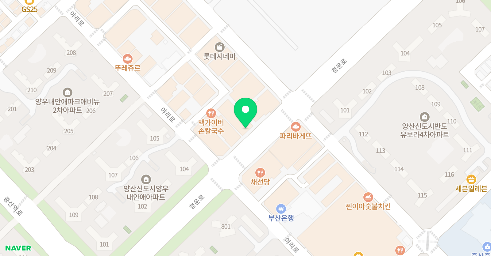 매쓰플랜 수학학원 양산물금지점 위치