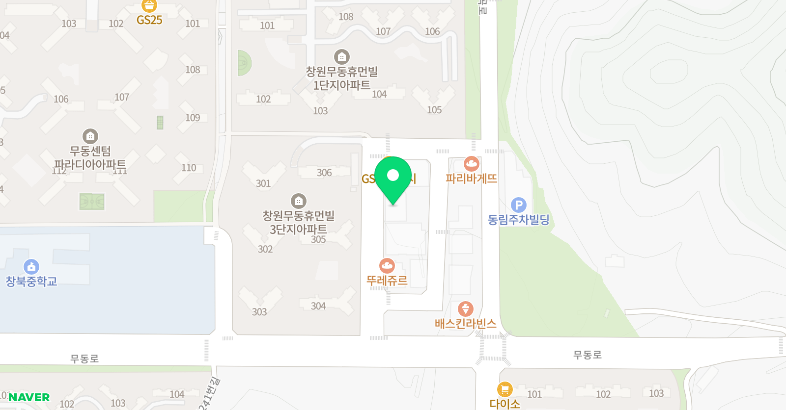 엠베스트SE 학원 창원무동점 위치