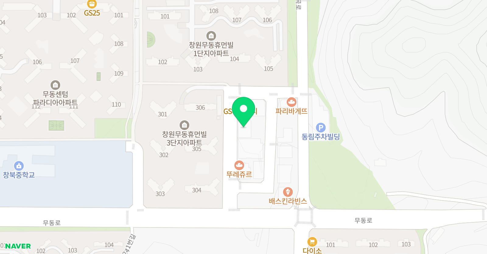 뉴스터디 무동 위치