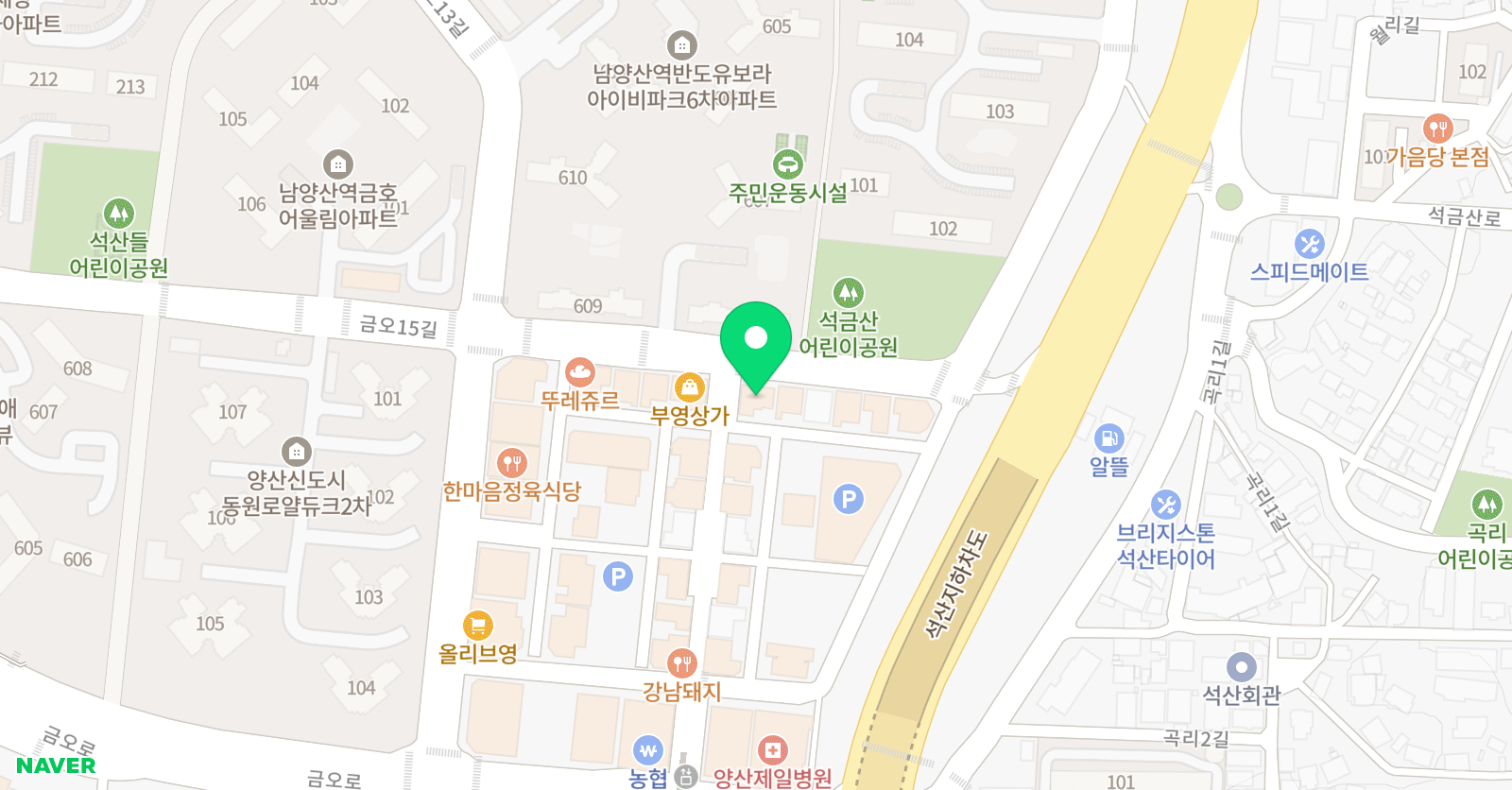 석산 학원 위치