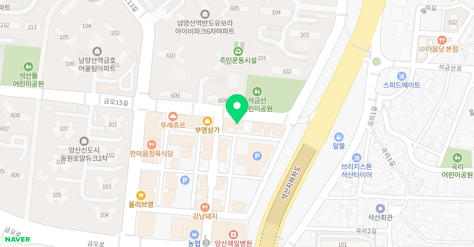 YBM잉글루 양산석산제1캠퍼스 위치