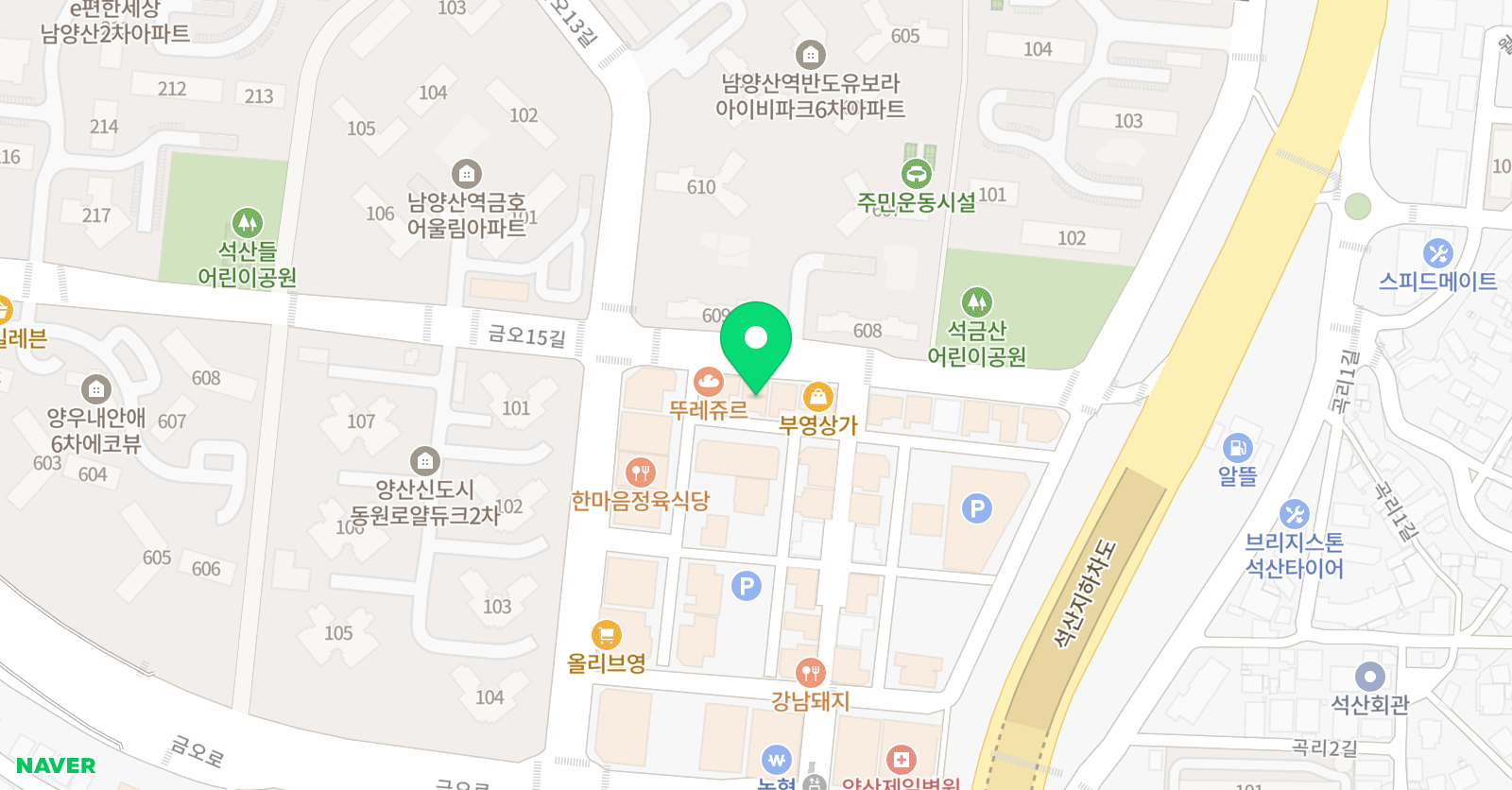 비끄 아트학원 석산점 위치