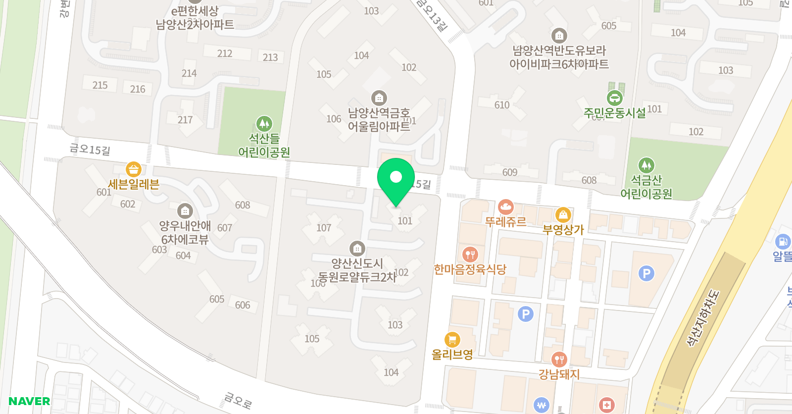 스마트해법 수학학원 양산 동면동원2차점 위치