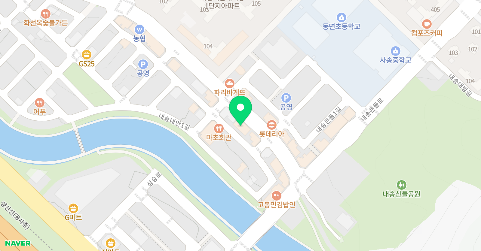 아트폴리미술학원 사송점 위치