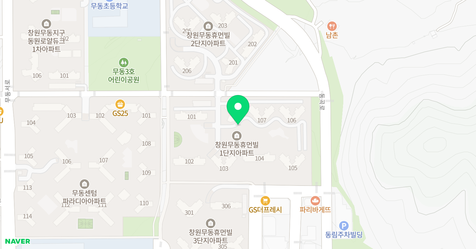 빨간펜수학의달인 창원북면무동휴먼빌1차점 위치