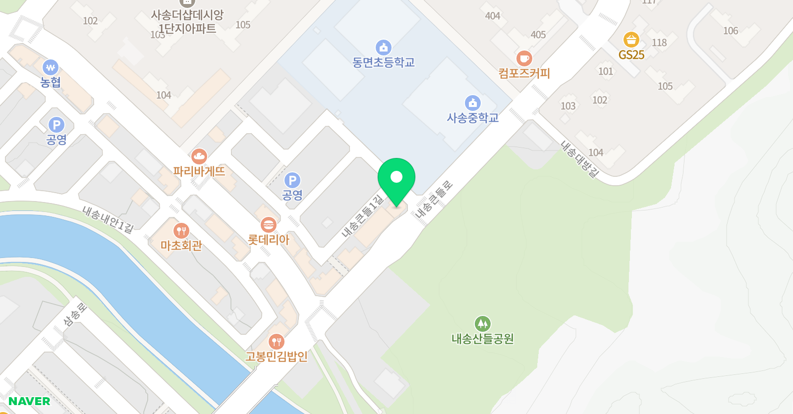 사송용인대태권도장 위치