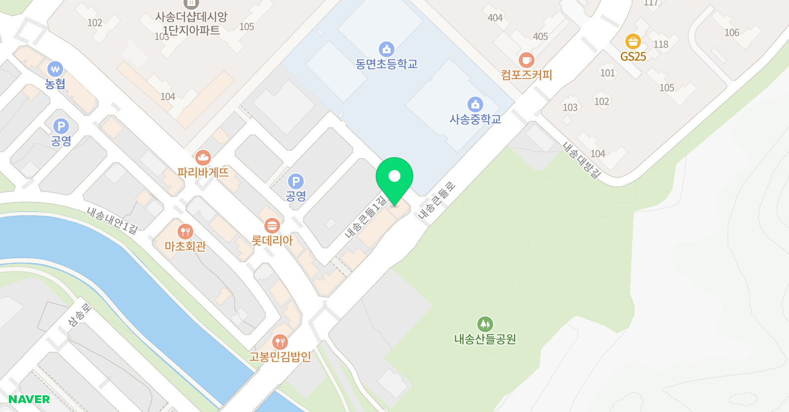3030 영어 KMEG 국영수학원 사송신도시센터 위치