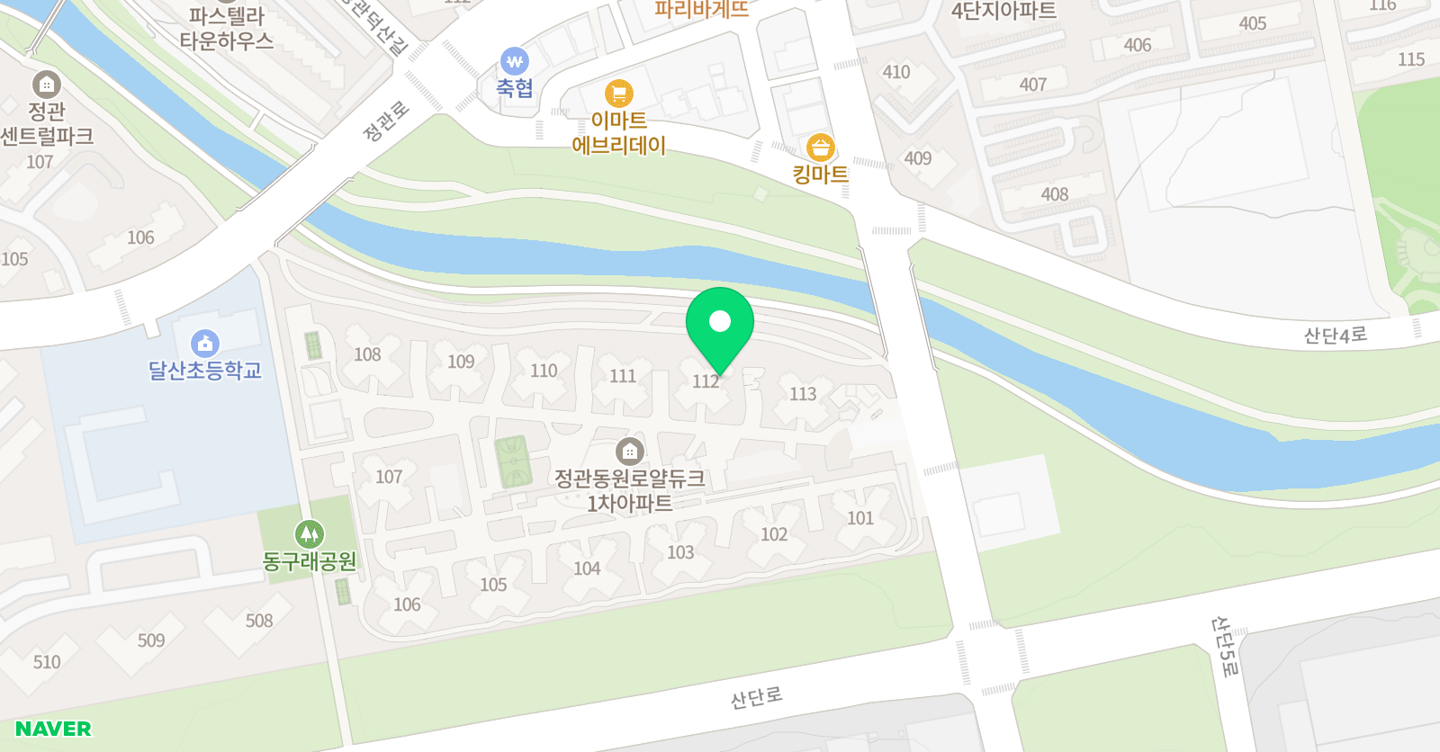 어썸리딩영어 정관동원1차 위치