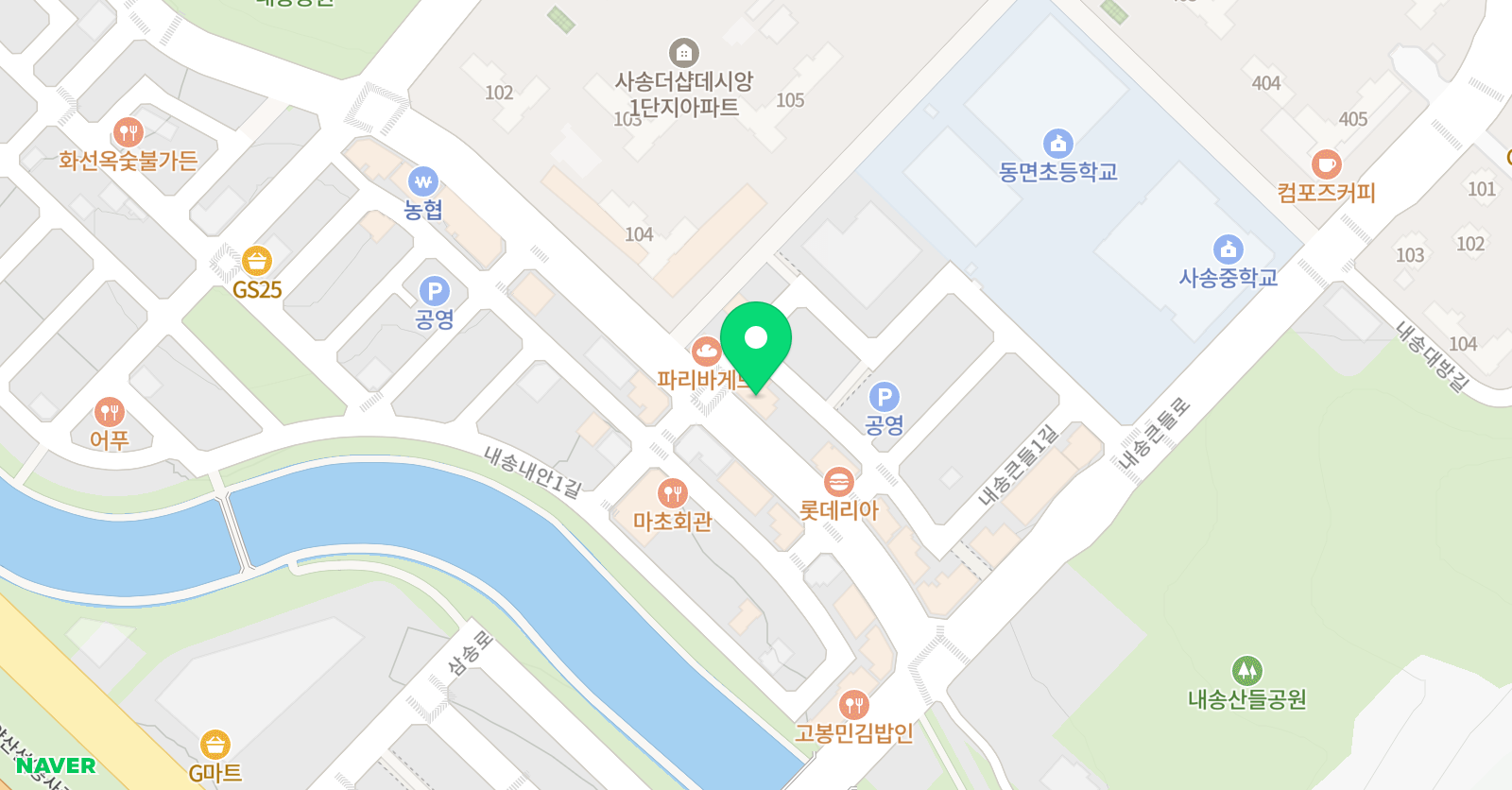 차 수학 사송 캠퍼스학원 위치